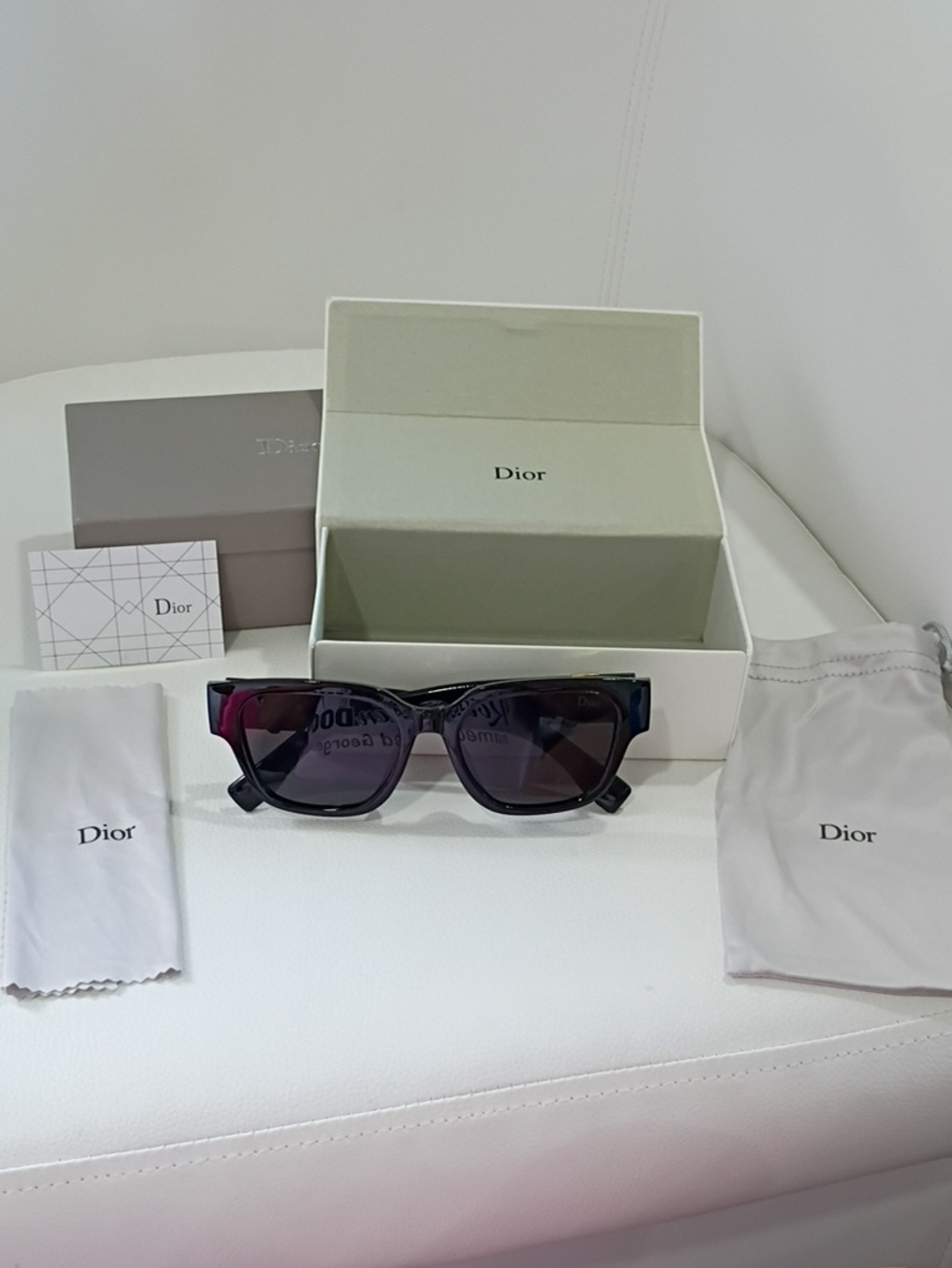 Dior Black Sunglasses with Gold Accent Temples
